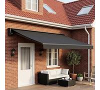 Awning Fabric Anthracite 400 x 300 cm Polyester PU Coated Weatherproof Valances