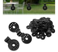 Awning Fabric Heavy Duty Locking Clip, Reusable Tarp Clips Heavy Duty, Black Round Plastic Windproof for Sun Shade Net, Garden Netting, Greenhouse Shade Cloth Accessories(40pcs)