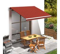 Awning Fabric Orange Brown 350 x 250 cm Polyester PU Coating UV Weatherproof XL