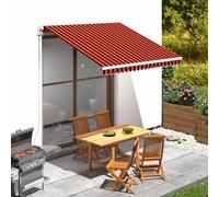 Awning Fabric Orange Brown Polyester 300x250 cm PU Coated Weatherproof Valance