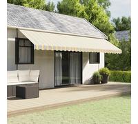 Awning Fabric Replacement 580x345cm Blue/Orange 100% Polyester PU Coated UVproof