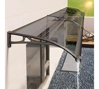 Awning for Door Entrance Exterior Door Canopy Back Porch Garden Awning with Large Gutter Aluminum Bracket Uv Hail Rain Snow Protection(Black,120x160cm/47x63in)