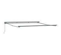Awning Frame Adjustable Anthracite Powder-Coated Steel 4 x 3 m with Aluminium Roller Blind Articulated Arm Crank Gear Suitable for Balcony, Patio and Garden Shade