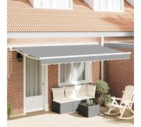 Awning Frame Adjustable White 4 x 2 m Steel Powder Coated with Aluminium Accents for Balcony Patio Garden Articulated Arm Crank Sun Protection Mounting and Mounting Accessories