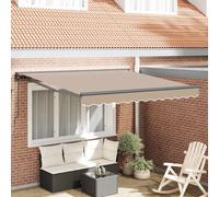 Retractable Awning Beige Fabric 3.5x2.5m Manual Wall-Mounted UV-Resistant