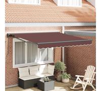 Retractable Awning Brown Fabric 300x250 cm Manual Wall-Mount UV Water-Resistant