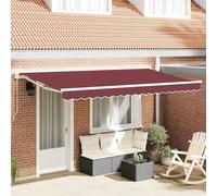 Retractable Awning Burgundy 350x200 cm Fabric Manual Wall Mount Waterproof Shade