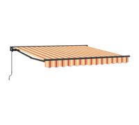 Retractable Awning Yellow Orange 350x250cm Fabric Manual Wall-Mounted Waterproof
