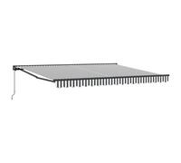 Retractable Awning Fabric Anthracite & White 400x300 cm Manual Wall-Mounted UV+