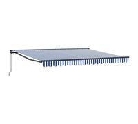 Retractable Awning Manual Blue and White 400 x 300 cm