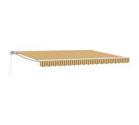vidaXL Manual Retractable Awning Yellow, Grey and White 5 x 3.5 m