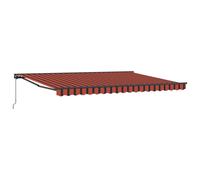 Retractable Awning Orange Brown Fabric 450x300 cm Hand-operated Wall-Mount