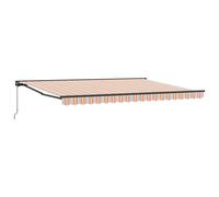 vidaXL Manual Retractable Awning Orange, Grey, Blue and White