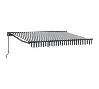 vidaXL Manual Retractable Awning Anthracite and White 3.5 x 2 m
