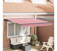 Retractable Awning Manual Red and White 350 x 250 cm