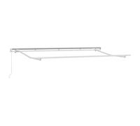 Awning Frame White Metal 4 x 2 m Retractable for Garden Patio Balcony with Mounting Accessories and Bracket for Flexible Shading and Sun Protection Outdoor