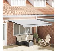 Awning Anthracite Metal 3 x 2.5m Retractable Manual UV Resistant Patio Garden XL