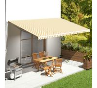 vidaXL Replacement Fabric for Awning Yellow and White 4x3.5 m Outdoor Canopy