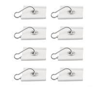 Awning Rail Hooks for Canopy Tents, Double-Sided Soft PVC Hooks with Aluminum Quick-Release Clips, 5-8mm Pipe Eyelet Compatible for RV, Camping, Garden Party & Outdoor Decor (8-Pack)(White)