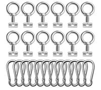 Awning Rail Stoppers, 12 PCS 4 mm Awning Piping Stopper, Piping Stopper with Carabiner, 4 mm piping stopper with 12 pieces Carabiner, Stainless Steel Awning Rail Accessories, Stopper for Piping Rail