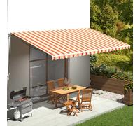 Awning Replacement Fabric 6x3.5m Yellow-Orange Polyester PU UV Coated 580x345cm