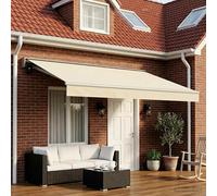 Awning Replacement Fabric Cream Polyester 500x300cm UV Weather-Resistant Valance