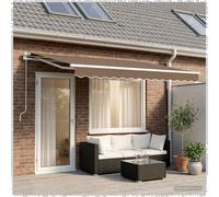 Awning Replacement Fabric Taupe 4x3.5m Polyester UV Water-Repellent Valance Set