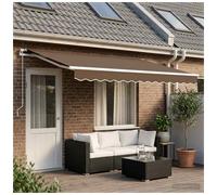 Awning Replacement Fabric Taupe 4x3m Polyester UV Water-Repellent with Valance.