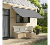 Awning Retractable Anthracite 300x150 cm Polyester Fabric Steel Frame Manual