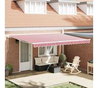 Awning Retractable Red and White 450 x 350 x 165 cm Polyester