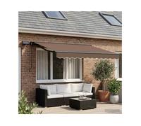 Awning Taupe 3x2.5m Polyester PU Coating Anthracite Frame LED Semi-Cassette Arms