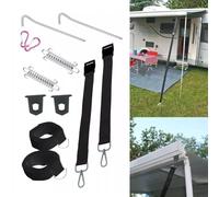 Awning Tie Down Kit Type S for Fiamma and Caravan Awnings - Black, Heavy-Duty Wear-Resistant Anchoring System with Fit
