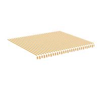 vidaXL Replacement Fabric for Awning Yellow and White 4x3.5 m Outdoor Canopy