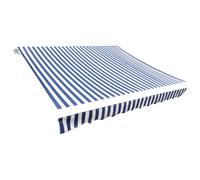 vidaXL Awning Top Sunshade Canvas Blue and White 500x300 cm Awning Canvas