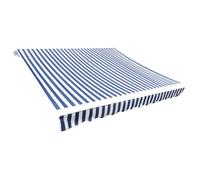 vidaXL Awning Top Sunshade Canvas Blue & White 4X3M (frame Not Included), Blue