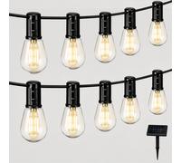 Luxform Alicante Solar Powered LED String Lights 3.5m - Size: 4.5 x 4.5 x 0.93cm - Black - Wilko