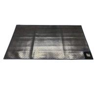 OLPRO Awning Tunnel Mat - 1500mm x 800mm Easy Clean awning/tent/caravan Mat - Blue Trim, for campervans and motorhomes
