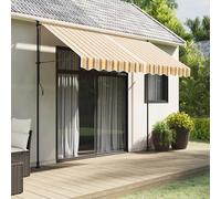 Awning Valance Fabric 3m Yellow Grey Stripe 280x20cm PU Outdoor Durable UV Proof