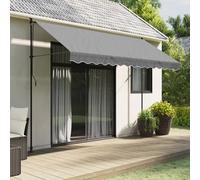 Awning Valance Fabric Anthracite Stripe 3.5m 330x20cm Polyester PU Weatherproof
