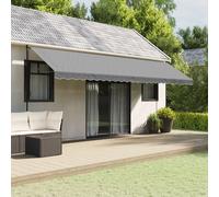 Awning Valance Fabric Anthracite Stripe 6m x 20cm Polyester PU Coated Waterproof