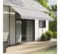 Awning Valance Fabric Anthracite & White 330 x 20 cm for 3.5m Awning UVproof.
