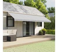 Awning Valance Fabric Anthracite/White 580x20cm 6m Replacement PU Coated Weather