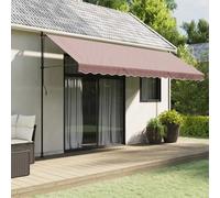 Awning Valance Fabric Brown Stripe 4.5m Polyester PU Coated 430x20cm UVResistant