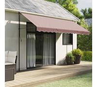 Awning Valance Fabric Brown Stripe 4m 380x20cm PU Coated Polyester UV Waterproof