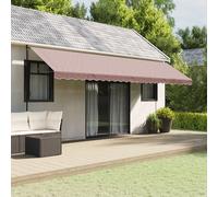 Awning Valance Fabric Brown Stripe 6m 580x20cm 100% Polyester PU Coated Durable