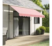 Awning Valance Fabric Red White Stripe 280x20cm 3m Polyester PU Coated UVproof
