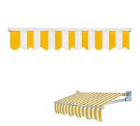 Awning Valance Fabric - Waterproof UV-Resistant Stripe Material for Patio & Balcony Awnings, Ideal for Outdoor Use, 4m x 20cm, Blue & White Stripes