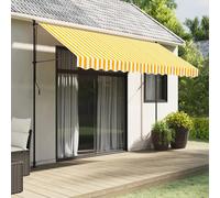 Awning Valance Fabric Yellow White 3.5m Stripe 330x20cm Polyester PU Waterproof