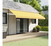 Awning Valance Fabric Yellow/White Stripe 480x20cm 5m Polyester PU UV Waterrepel