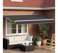 Awning White/Anthracite 3.5x2.0m Polyester PU Coating LED Semi-Cassette Manual